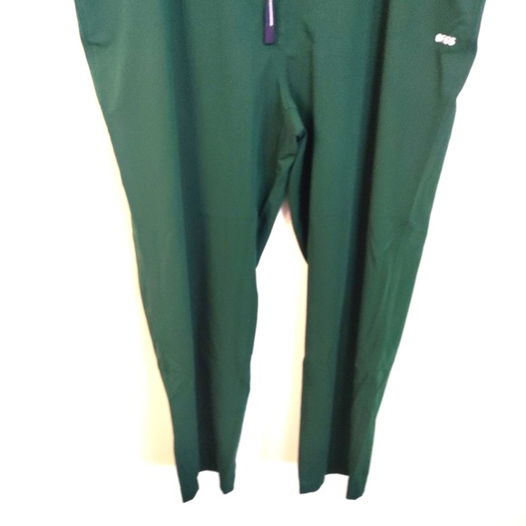 NWT Figs 5XLS Hunter Green Racing Pisco Straight Leg Elastic Waist Drawstring - Picture 4 of 16